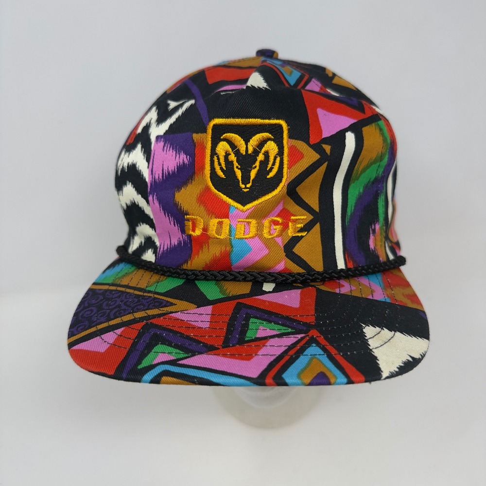 Vintage Dodge Snapback Hat Cap Colorful Abstract Aztec‎ Rope Style San Sun OSFM